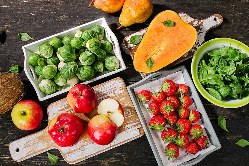 High Fiber Foods on a dark wooden background High Fiber Foods on a dark wooden background