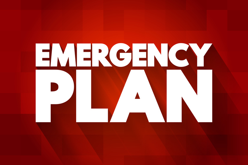 Emergency Plan text quote, concept background