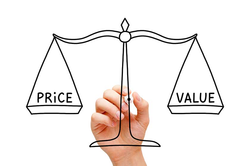 Price Value Balance Scale Concept Price Value Balance Scale Concept