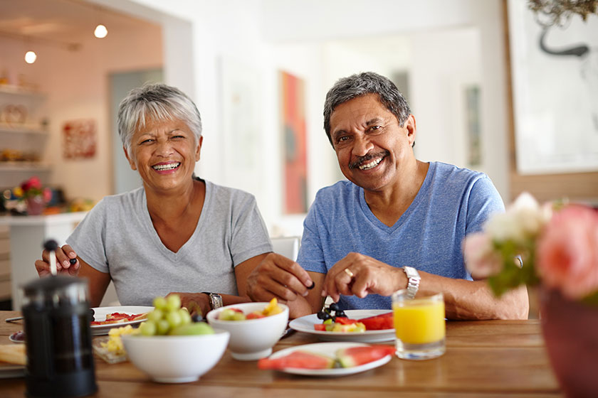 Getting a healthy start to the day shot of a happy senior couple enjoying a