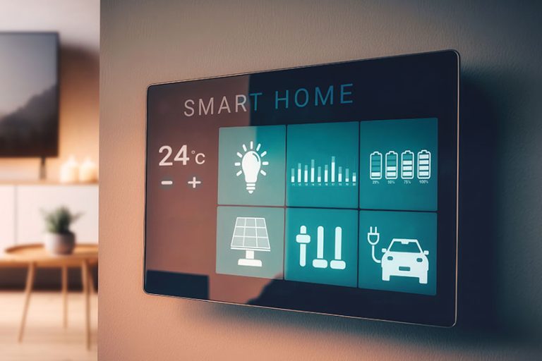 Smart screen with smart home with modern living room