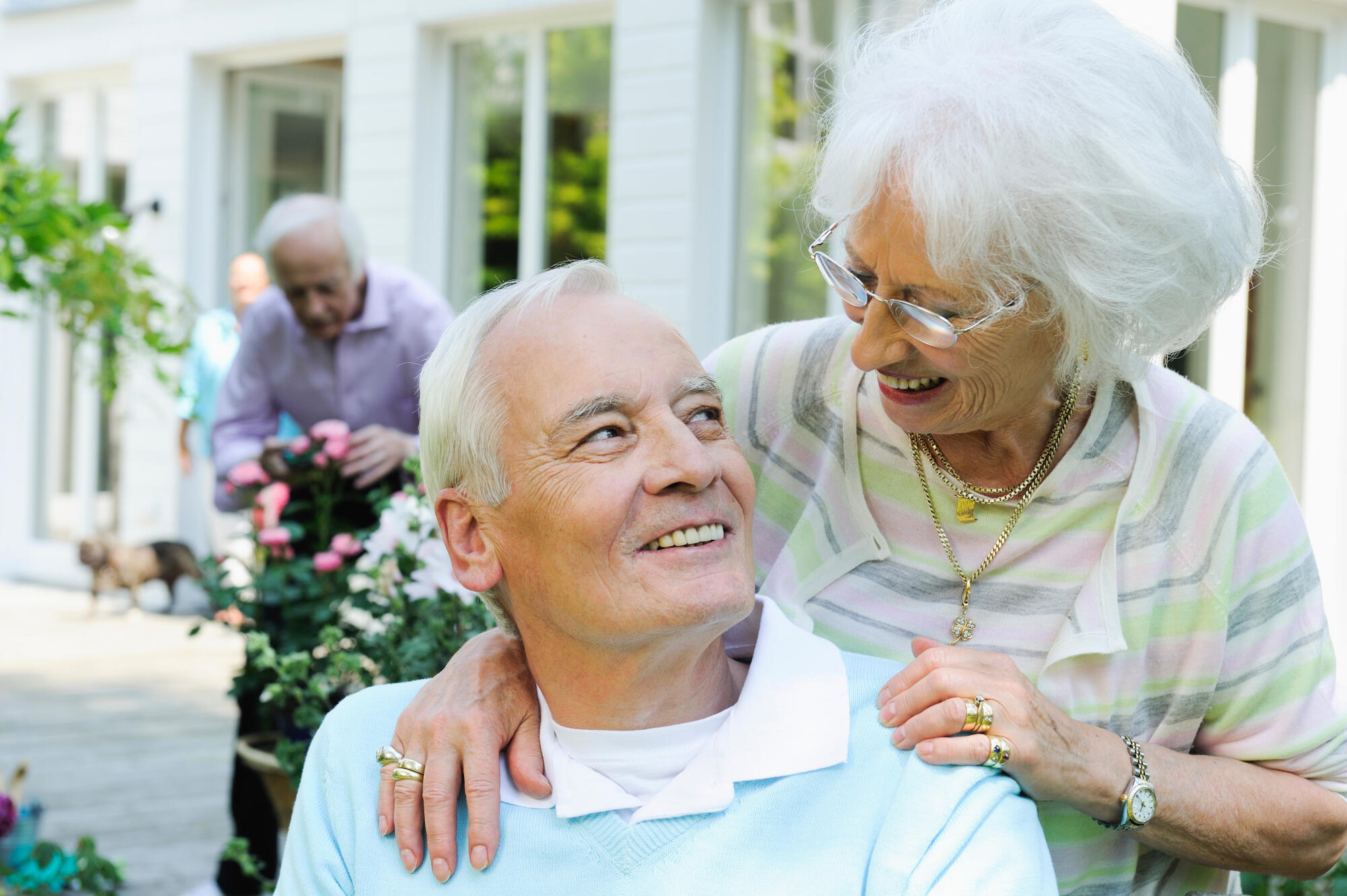 Happy,Senior,Couple,Looking,At,Each,Other,At,Seniors’,Living
