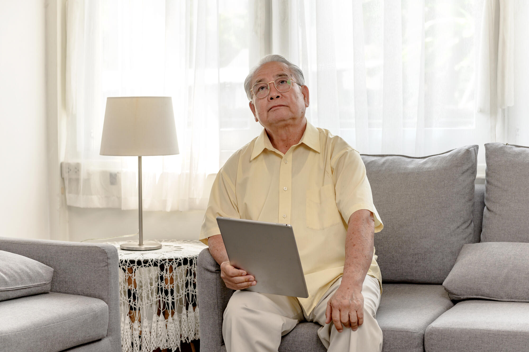Retirement,Age,Stay,Alone,At,Home.,Asian,Senior,Man,With